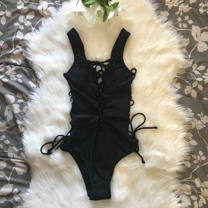 NEW Black Strappy One-Piece